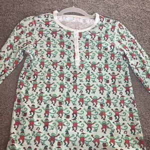 Roller Rabbit Mint Green Holiday Monkey Print Pajama Nightgown